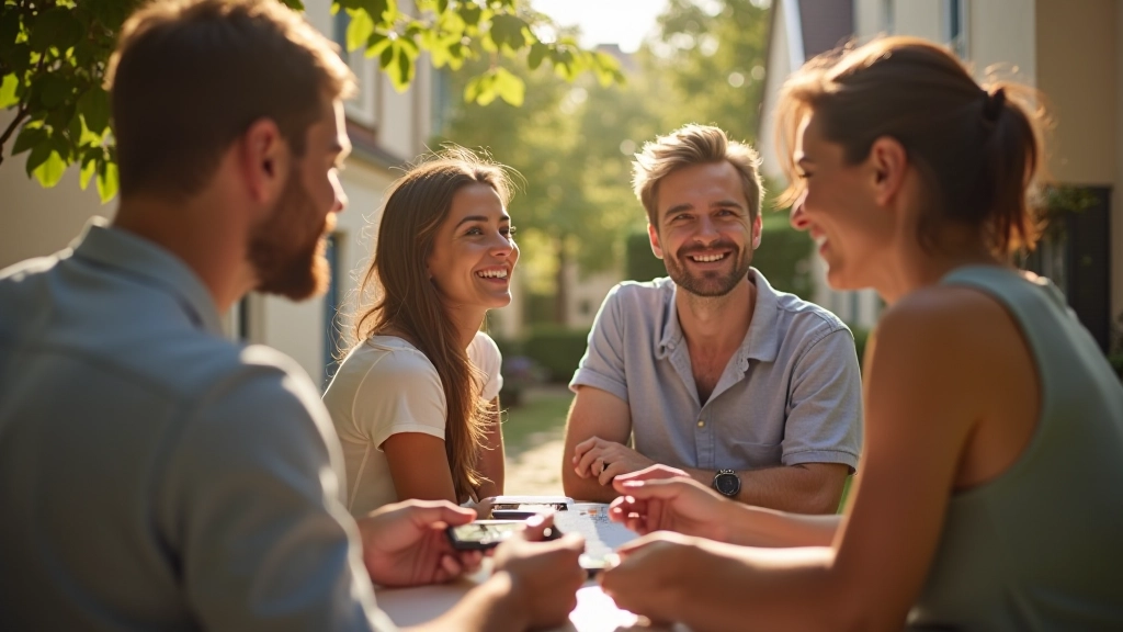 Personnes partageant des ressources dans un quartier