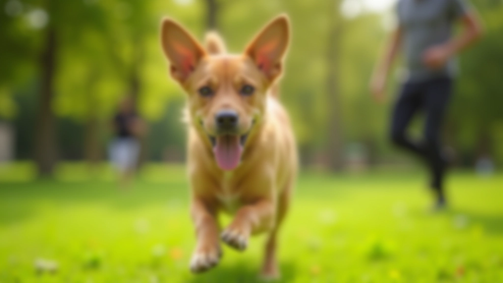 Chien heureux jouant dans un parc, bien soigné avec un gardien attentif supervisent